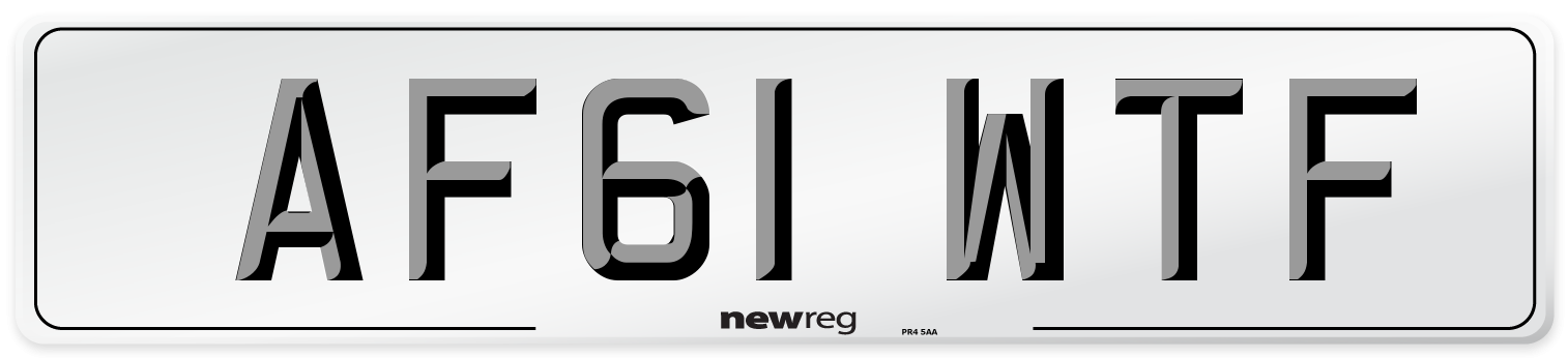 AF61 WTF Number Plate from New Reg